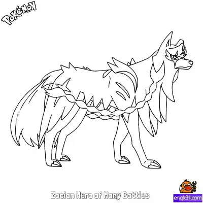 Free printable Zacian Hero of Many Battles Coloring Page - Free Printable Pokemon Coloring Sheets coloring page